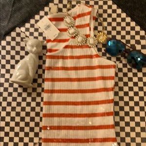 🍌NWT Banana Republic orange striped Tank Small🍌